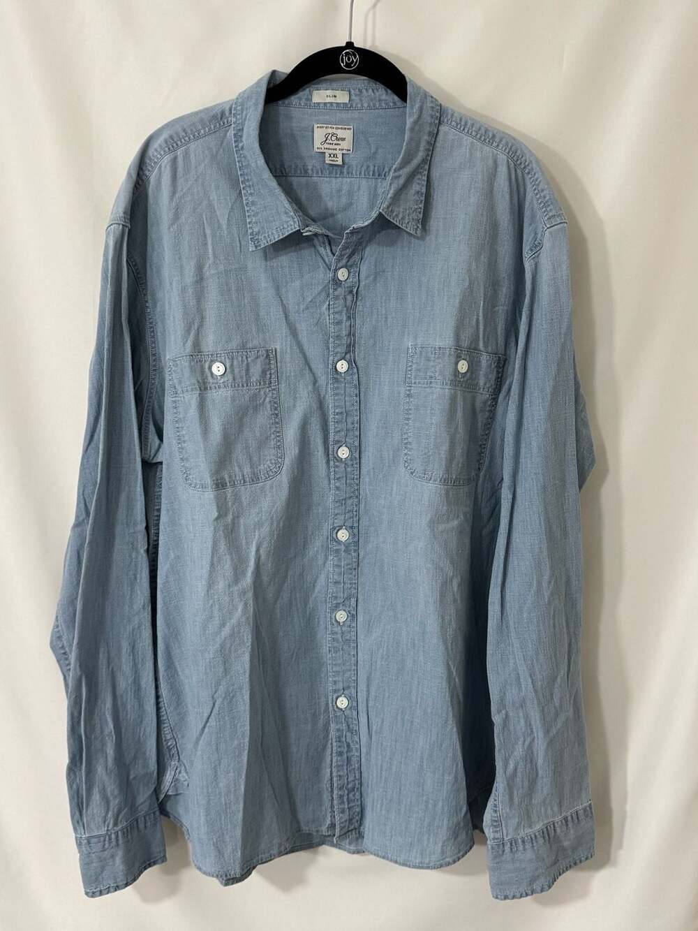 J.Crew Slim Fit Chambray Shirt XXL Blue Organic Cotton